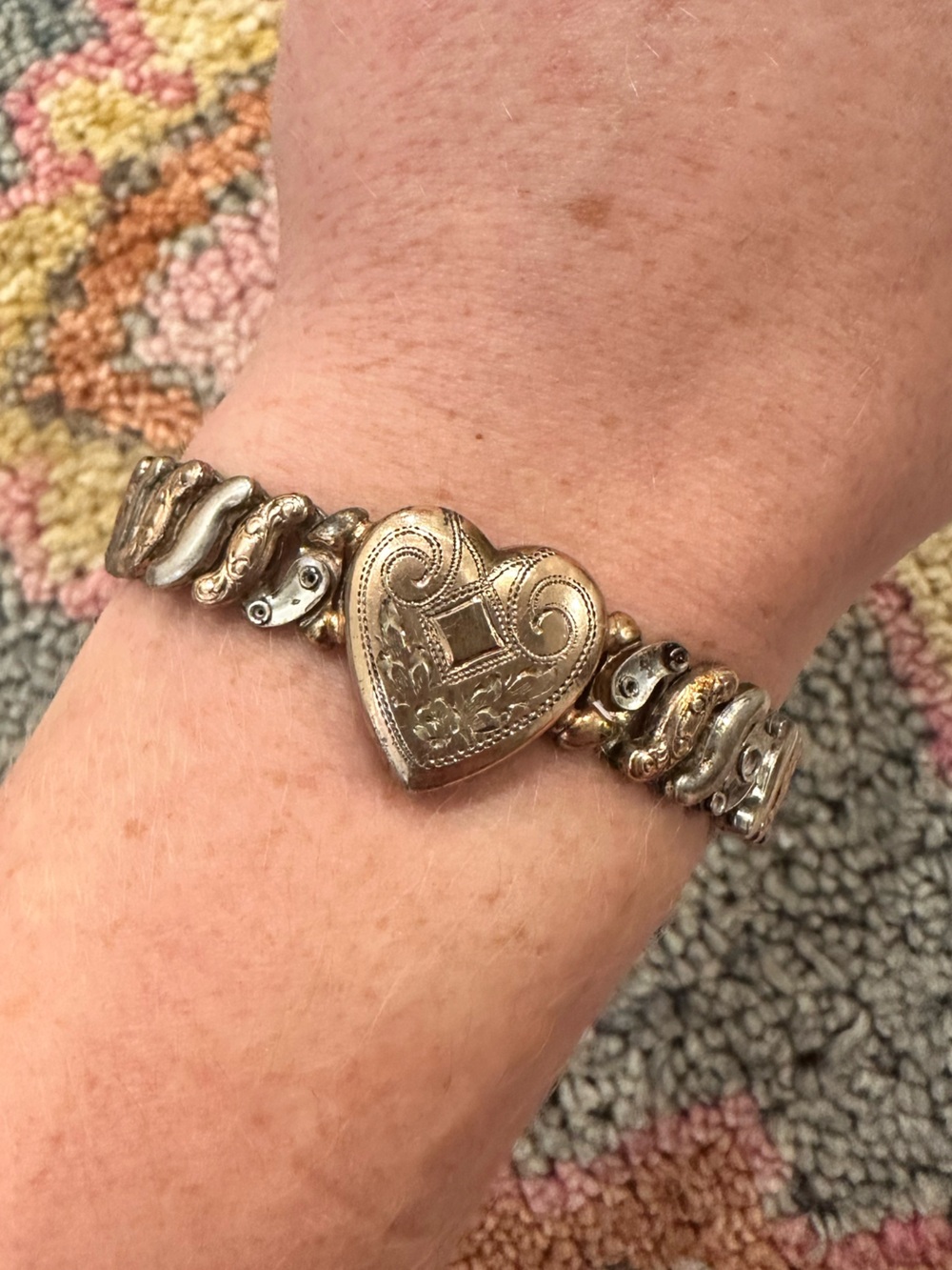 Vintage 1940’s Sweetheart Bracelet Co-Star Sterling Base Expandable Bracelet